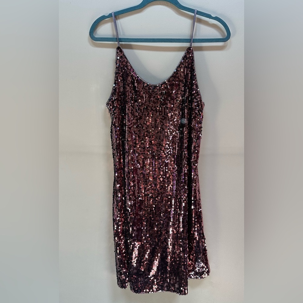 Allegra K Sequin Mini Dress - Shimmering Pink